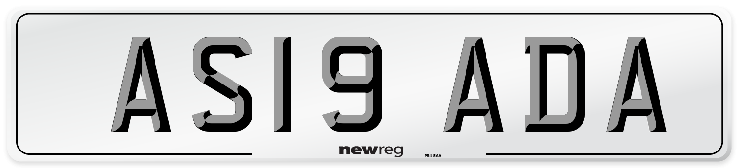 AS19 ADA Number Plate from New Reg